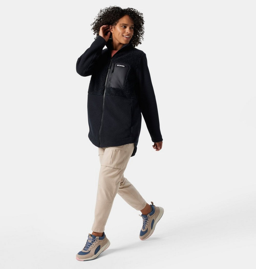 Women's Long Sherpa Full-Zip Fleece Jacket