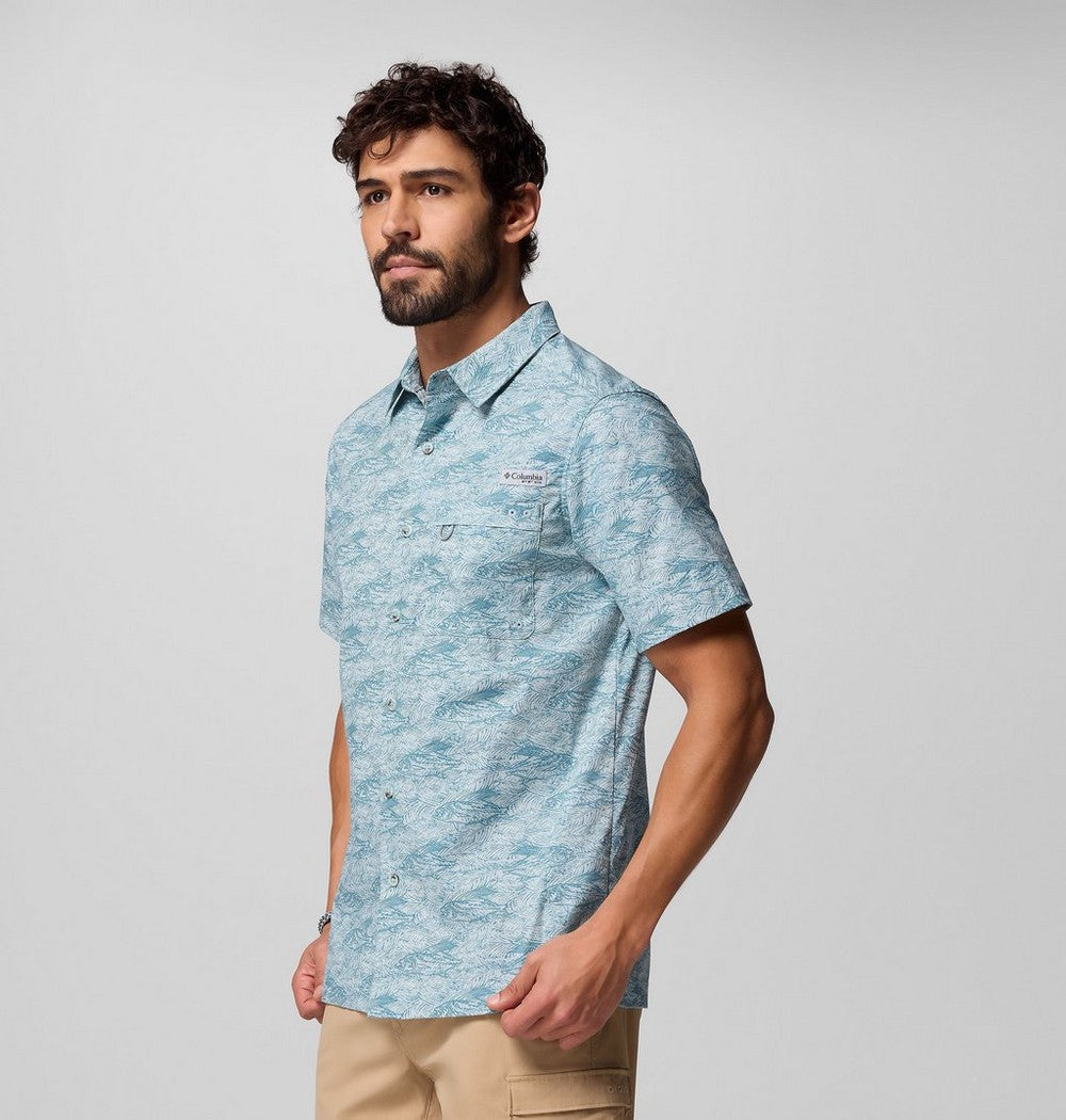 Men's Short-Sleeve Cotton Camp Shirt - Gray