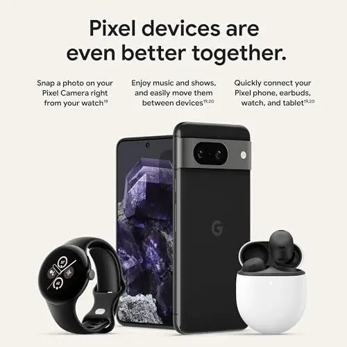Google Pixel 8 Unlocked Android Smartphone, Obsidian, 128 GB