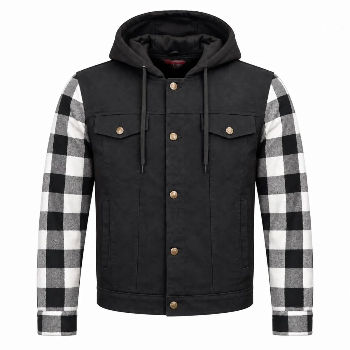 Men's Armored Denim Hooded Motorcycle Jacket