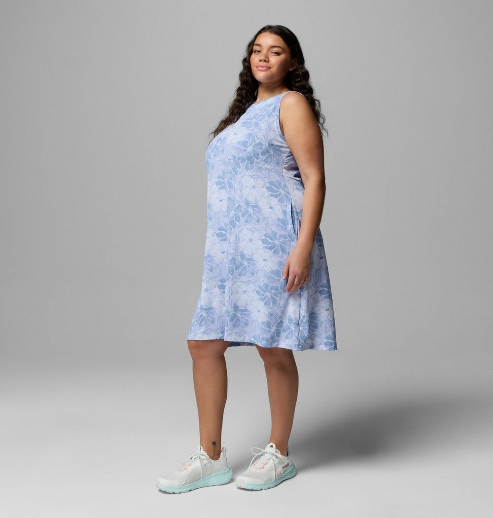 Women's Plus Size Sleeveless Sun Dress - Blue