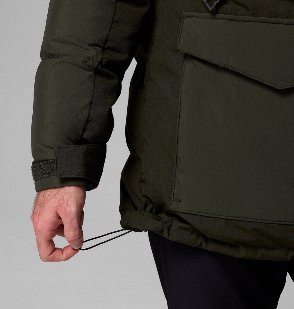 Men's Hooded Insulated Parka - Brown Black