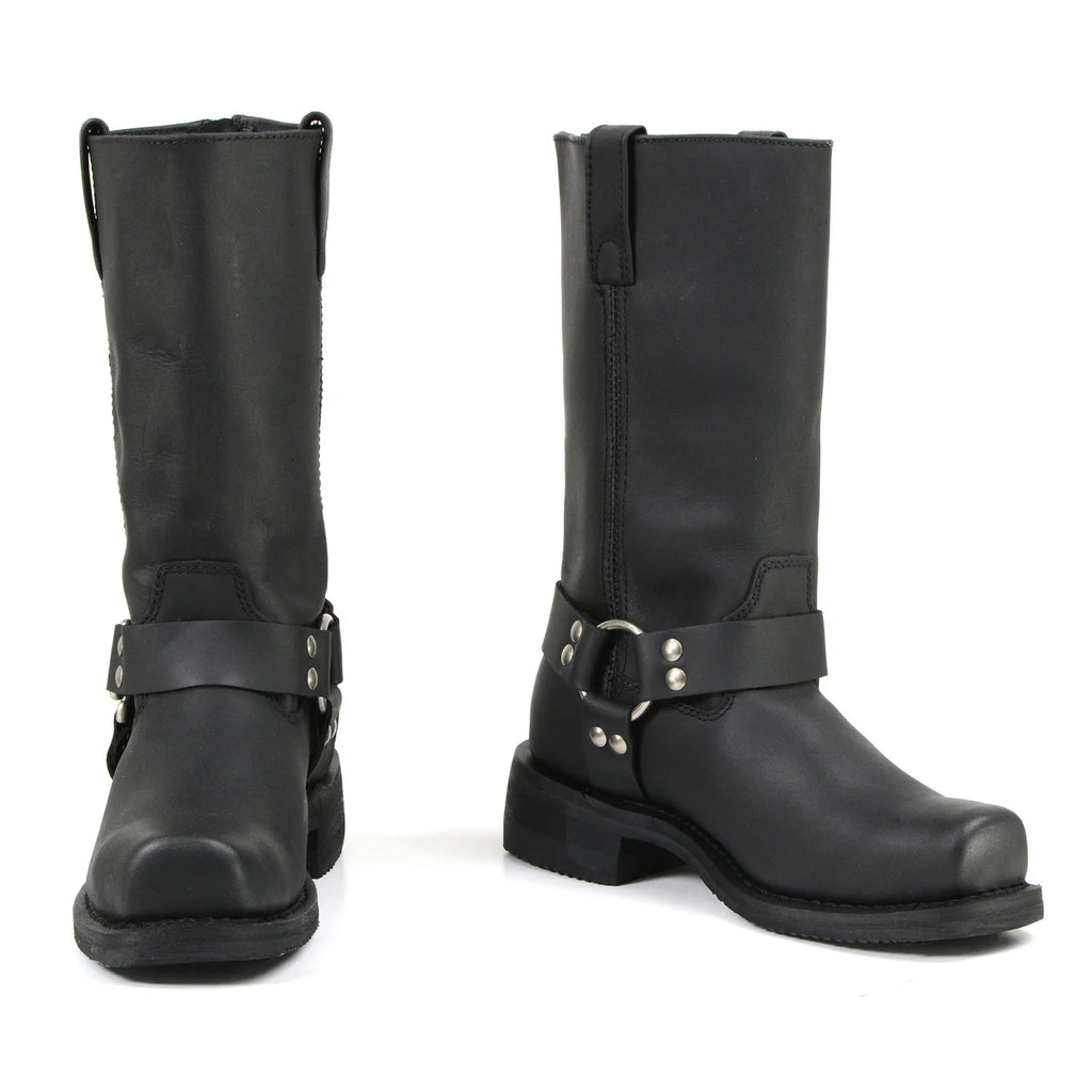 Men's Harness Motorcycle Boots - Black
