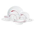 12-Piece Dinnerware Set - Red And Gray
