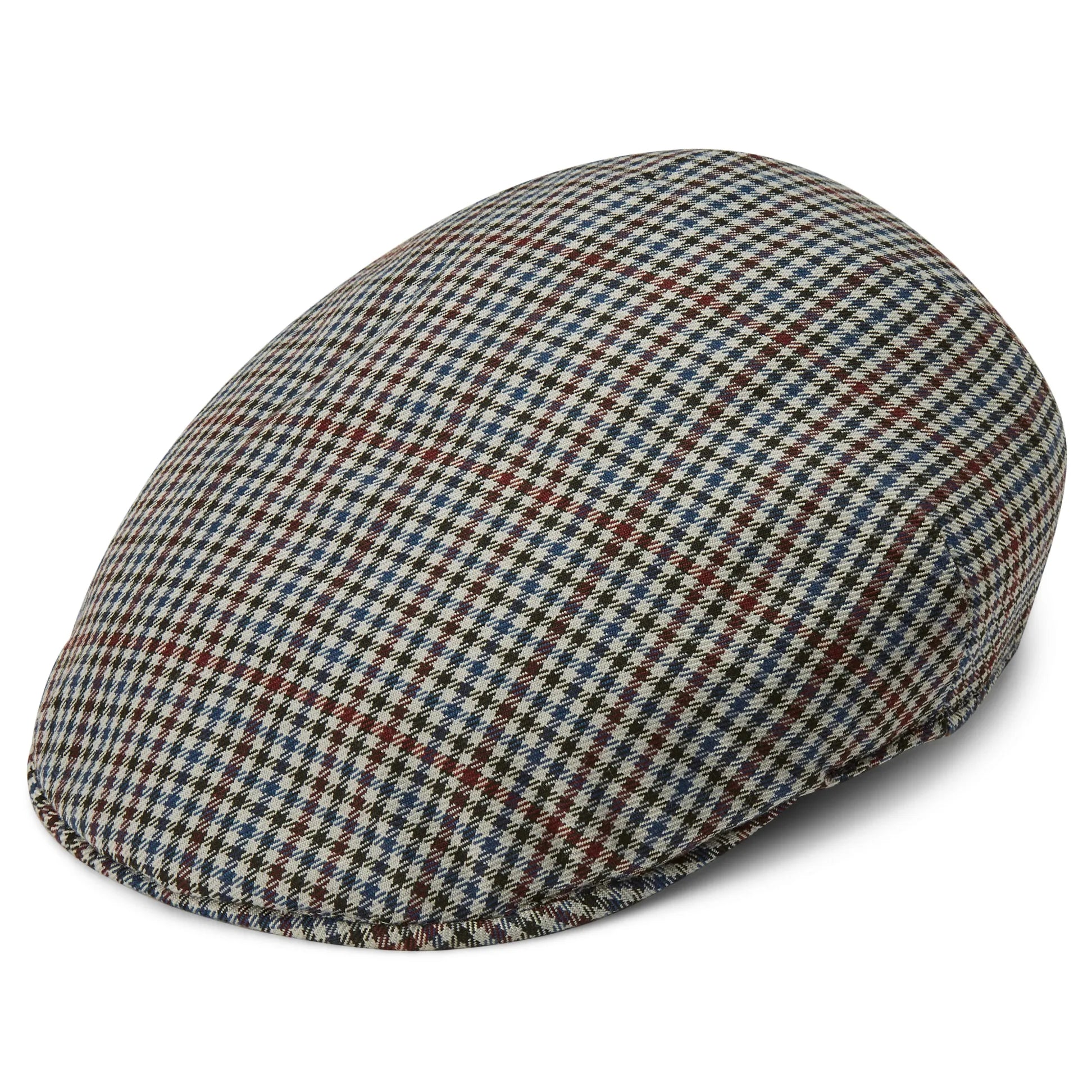 Massimo Burgundy & Navy Checkered Moda Flat Cap
