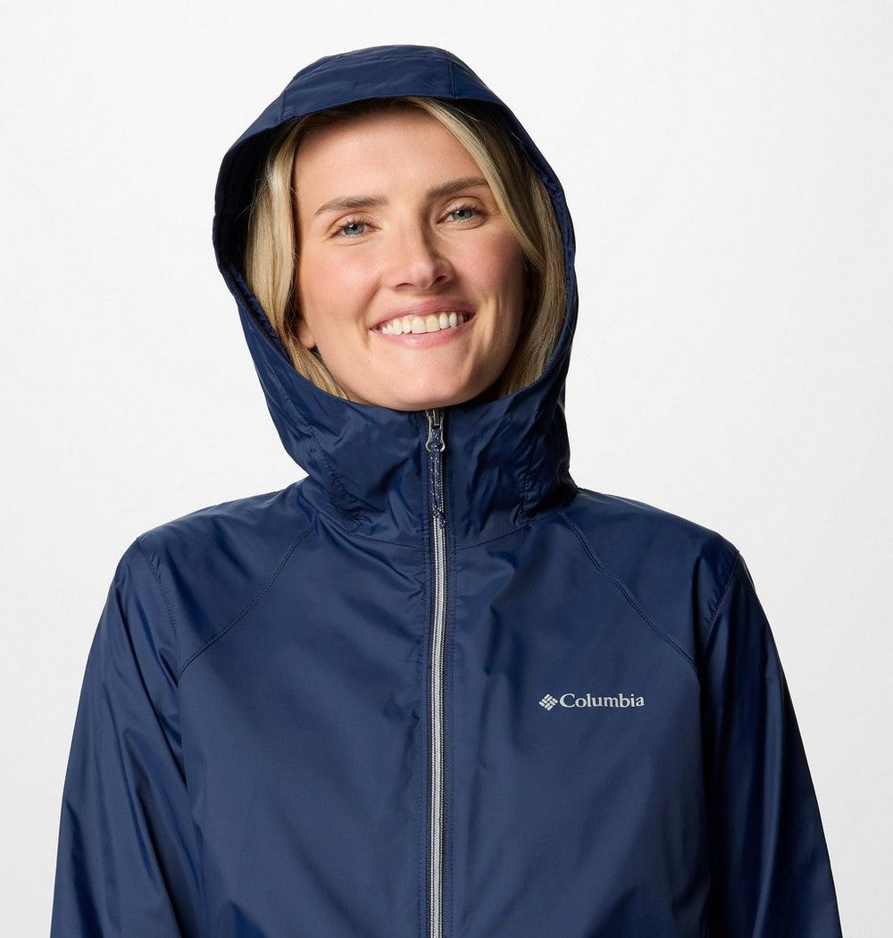 Women's Lined Long Rain Jacket - Blue