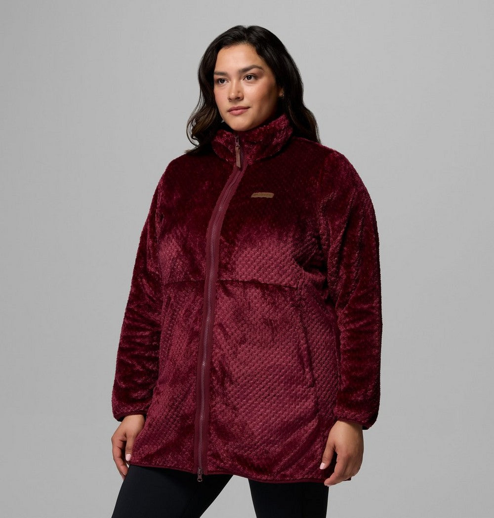 Women's Plus Long Full-Zip Fleece Jacket - Blue