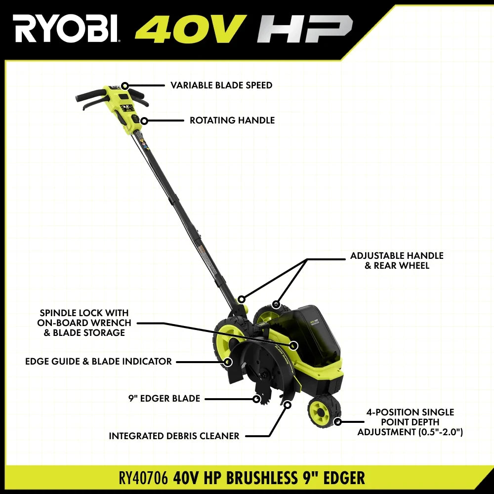 40V Brushless 9-Inch Cordless Edger