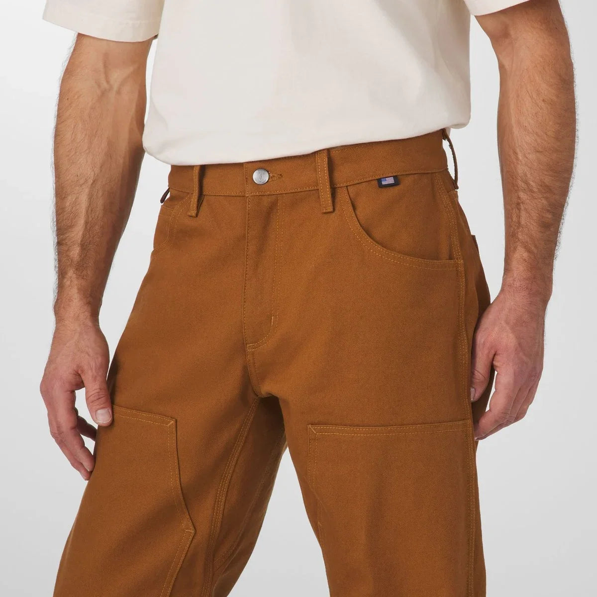 Double-Knee Duck Canvas Work Pants - Tan