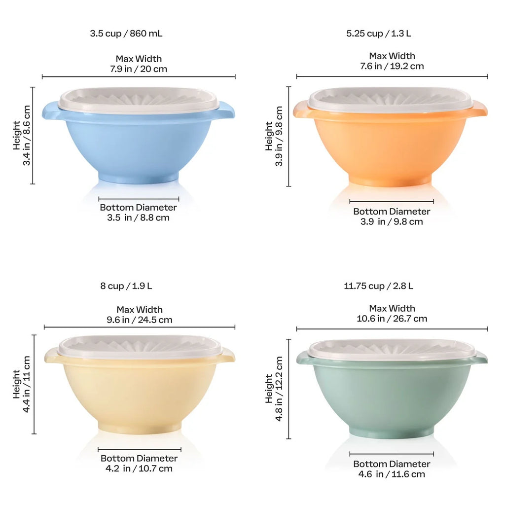 4-Piece Nesting Food Storage Bowl Set - Pastel
