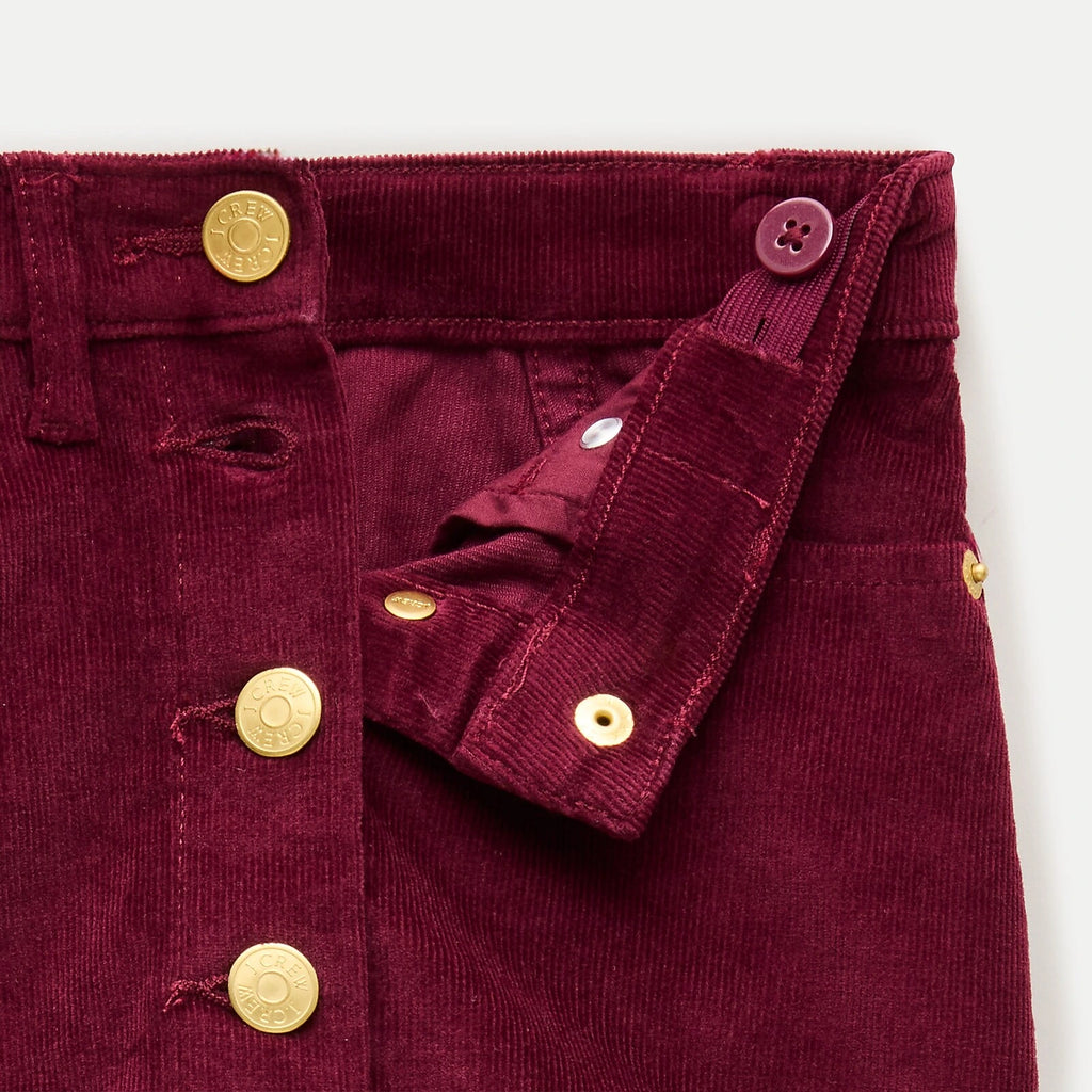 Girls' Scalloped Corduroy Skirt - Ecru