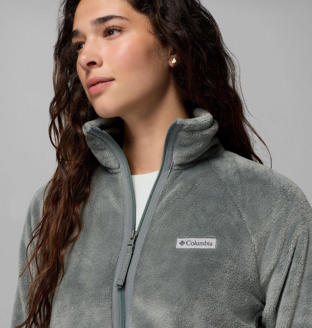 Women's Cropped Sherpa Full-Zip Fleece - Green