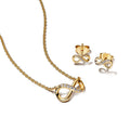 Gold Tone Infinity Necklace and Earring Set