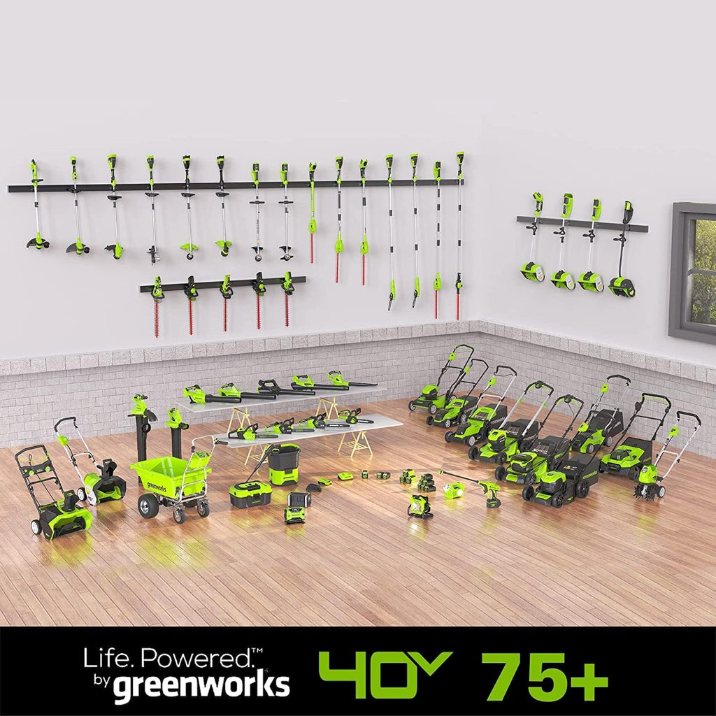 Greenworks 40V 20in Cordless Push Lawn Mower Bundle With 500 CFM Blower, 12in String Trimmer, 5Ah And 2Ah Batteries