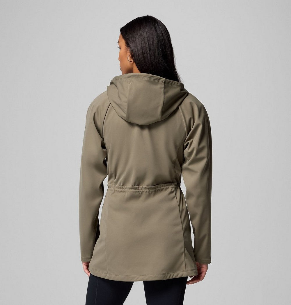 Women's Hooded Softshell Jacket - Stone Green