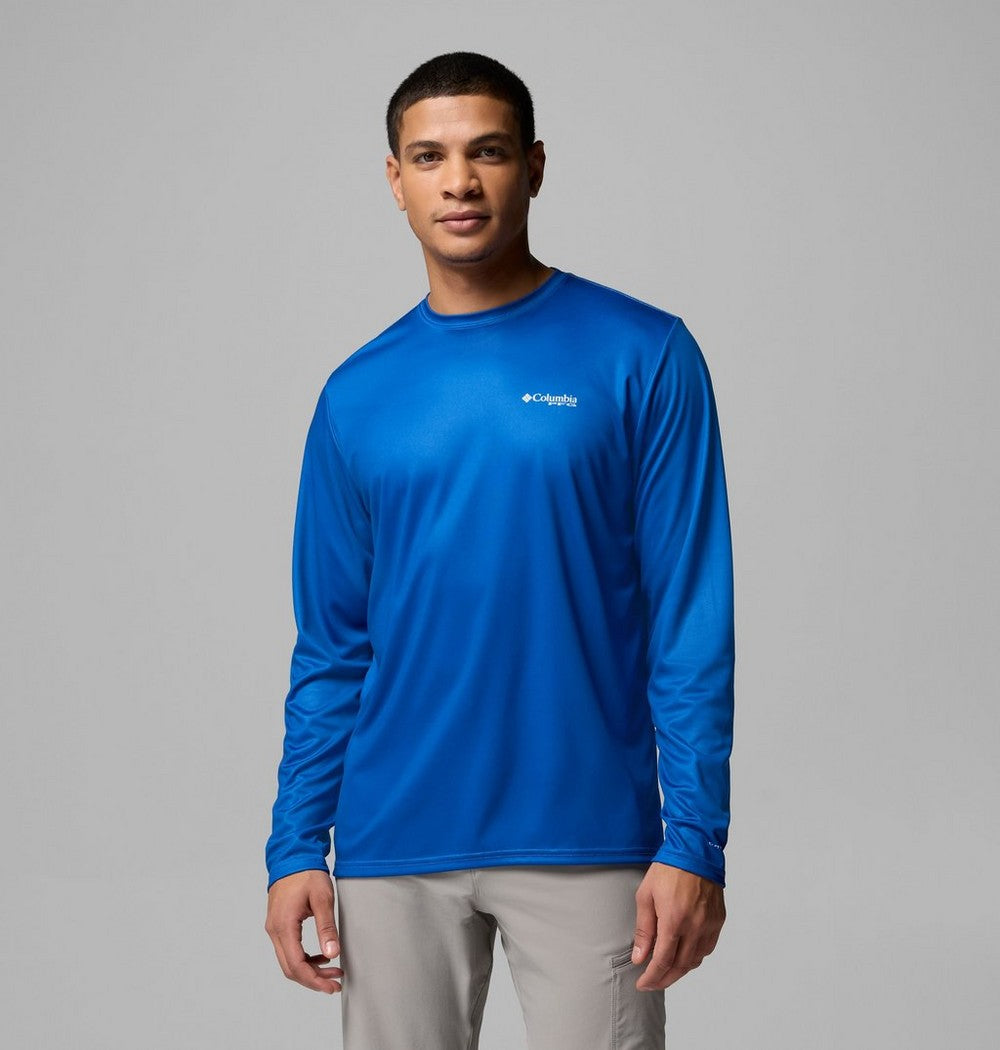 Men's Long Sleeve Fishing Shirt - Blue Navy
