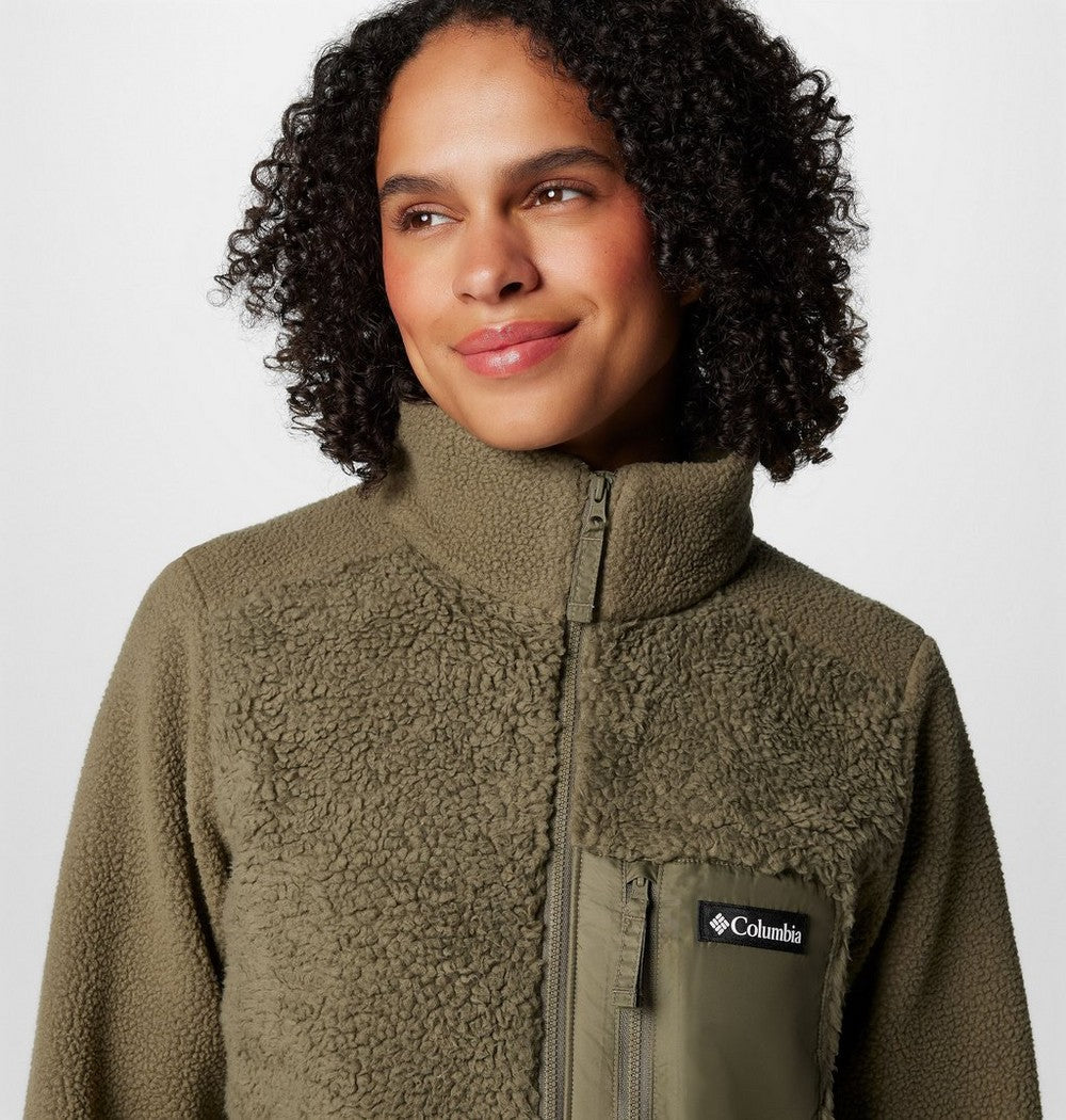 Women's Long Sherpa Full-Zip Fleece Jacket