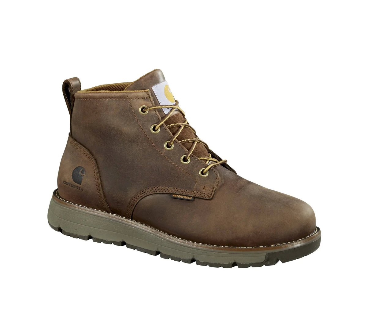 Waterproof Wedge Work Boot - Dark Brown
