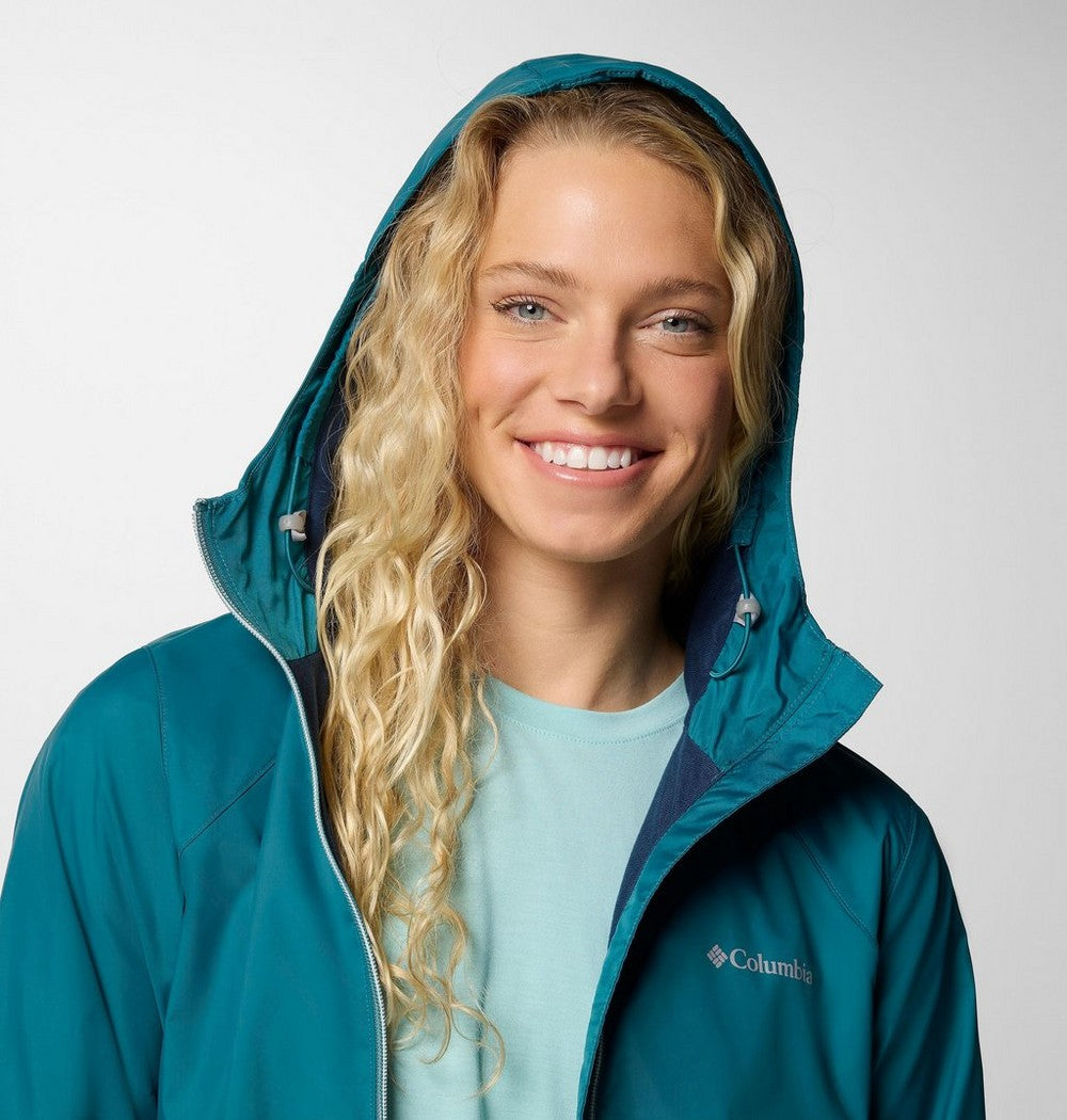Women's Lined Long Rain Jacket - Blue