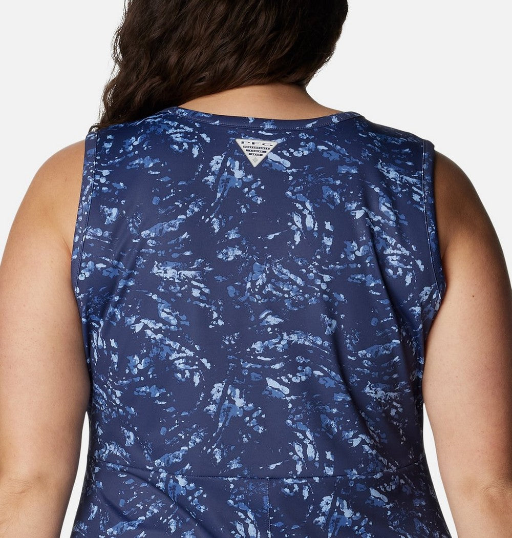 Women's Plus UPF 50 Tank Dress - Blue Print