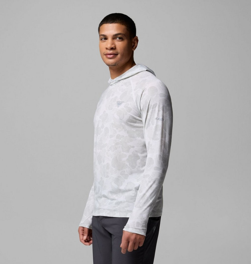 Men's Printed Fishing Hoodie - Gray Camo