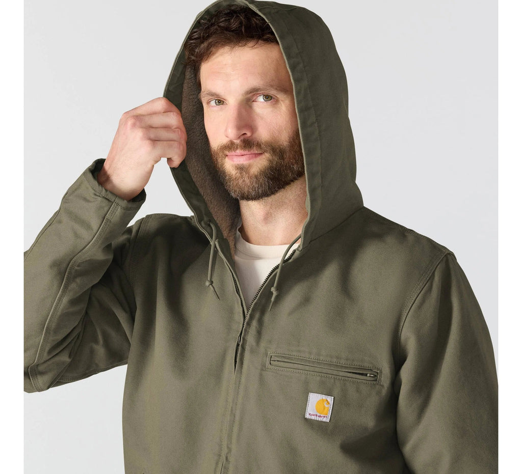 Men's Sherpa-Lined Cotton Canvas Jacket - Gravel