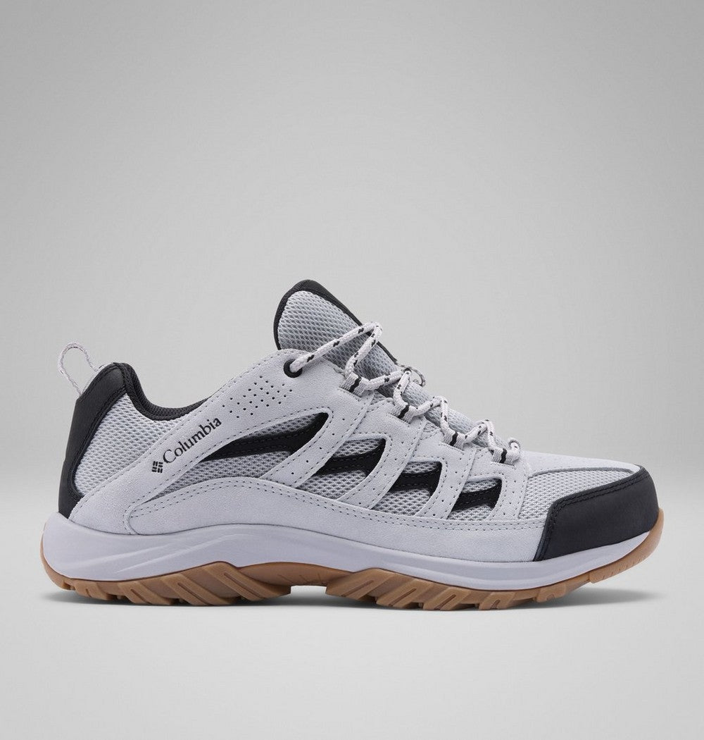Men's Leather And Mesh Hiking Shoes - Gray