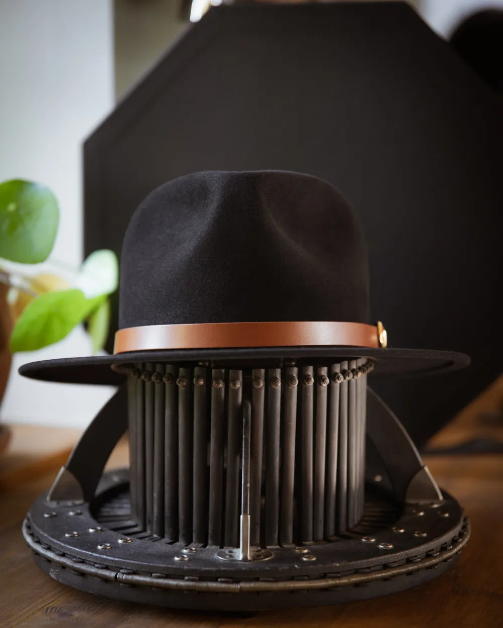 Bespoke Handmade Fedora - Leather Hat Band-Black