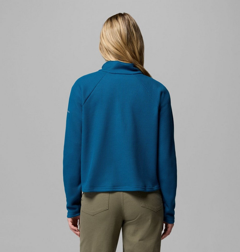 Women's Waffle Knit Half-Snap Shirt - Pink
