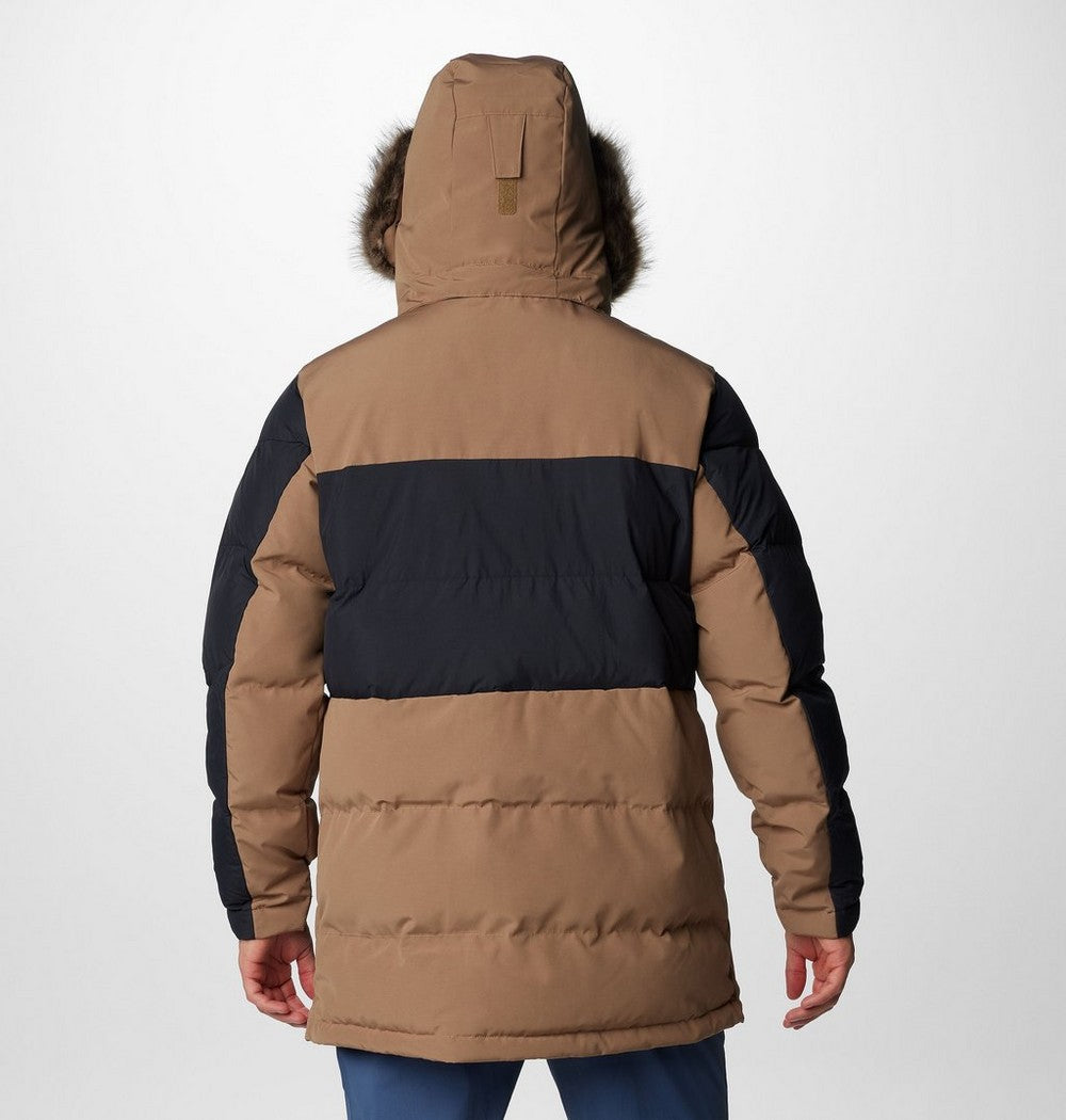Men's Hooded Insulated Parka - Brown Black