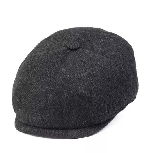 Herringbone Wool 8 Panels Newsboy Cap, Birmingham Hat