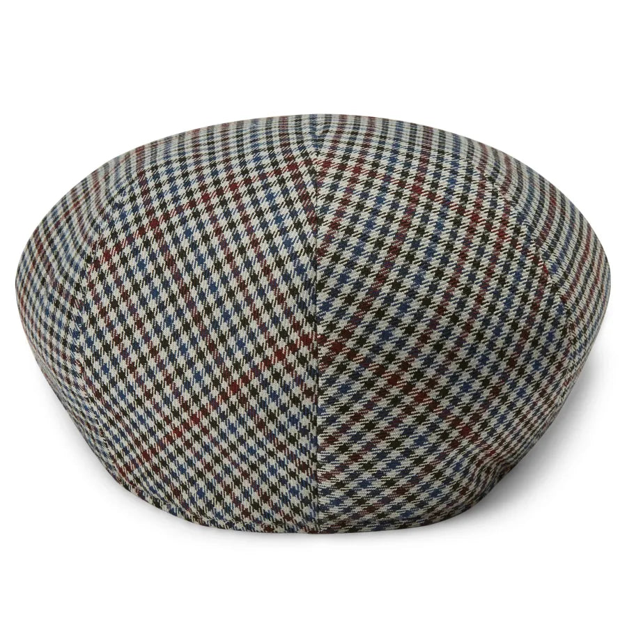 Massimo Burgundy & Navy Checkered Moda Flat Cap