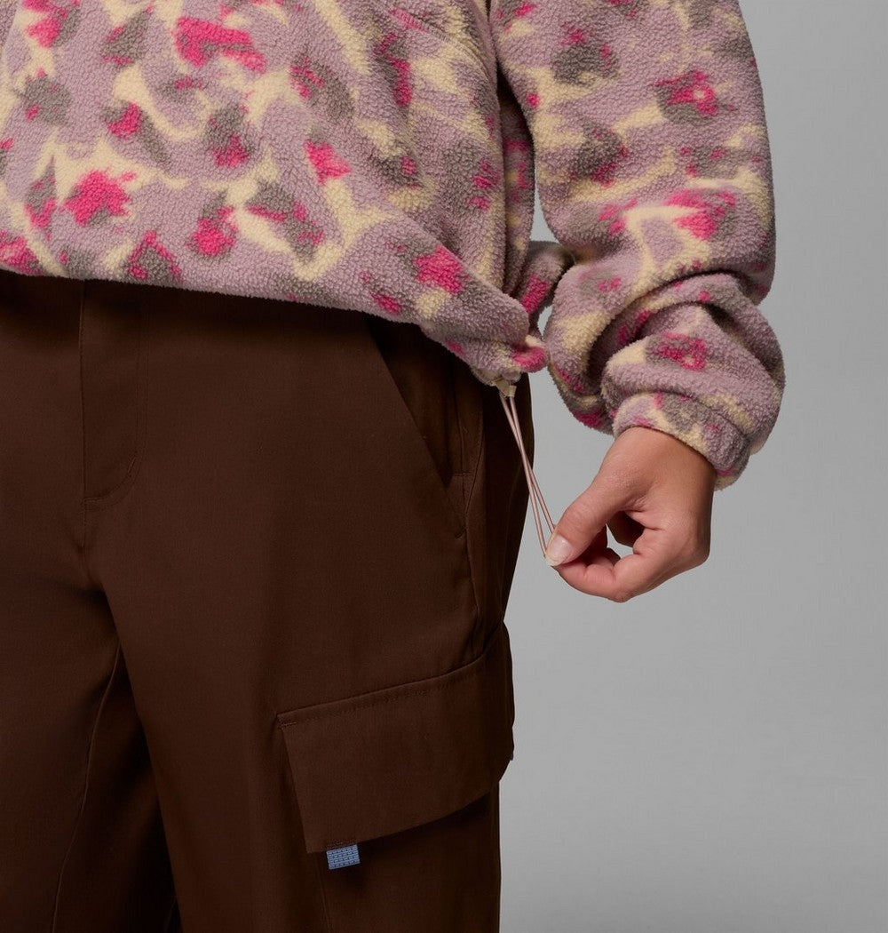 Women's Printed Fleece Half-Zip Pullover - Mauve