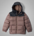 Kids' Hooded Insulated Puffer Jacket - Red Black