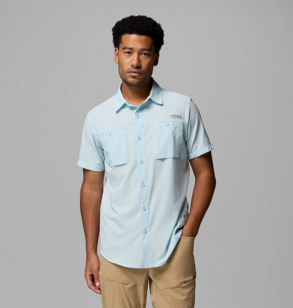 Men's Vented Short-Sleeve Fishing Shirt - Blue