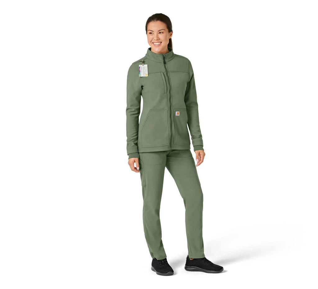 Women's Water-Repellent Bonded Fleece Scrub Jacket - Cedar