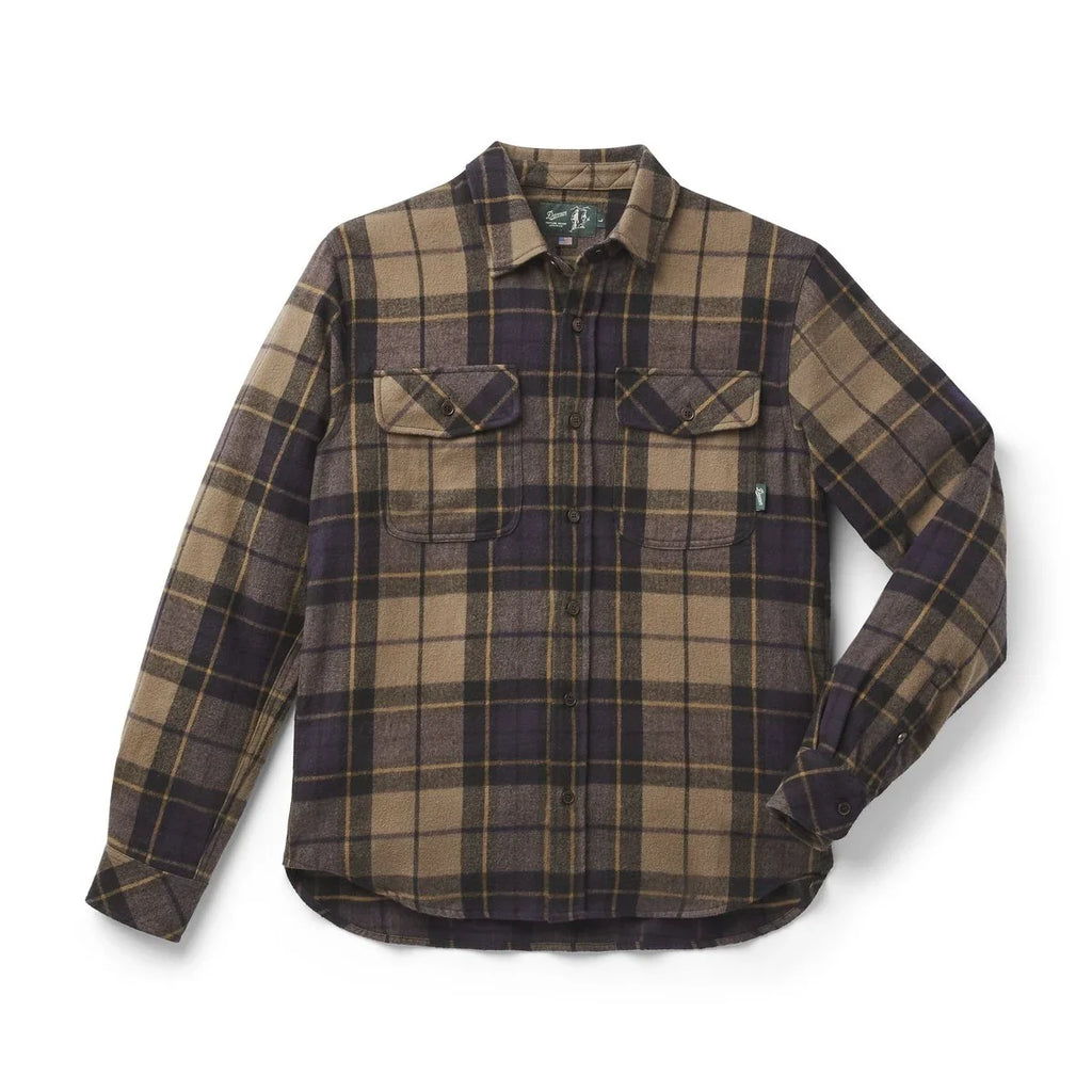 Men's Cotton Flannel Shirt - Navy Olive Plaid
