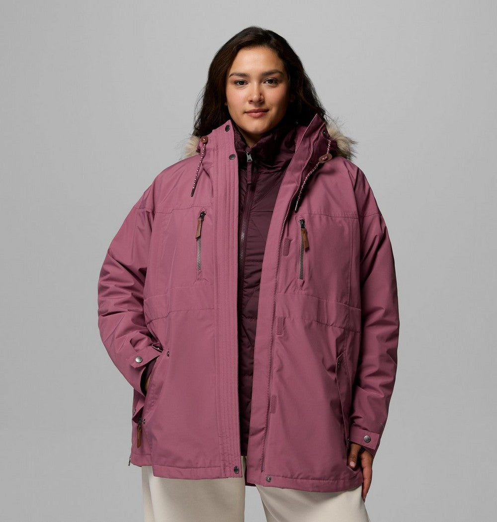 Women's Plus 3-In-1 Hooded Winter Jacket - Green