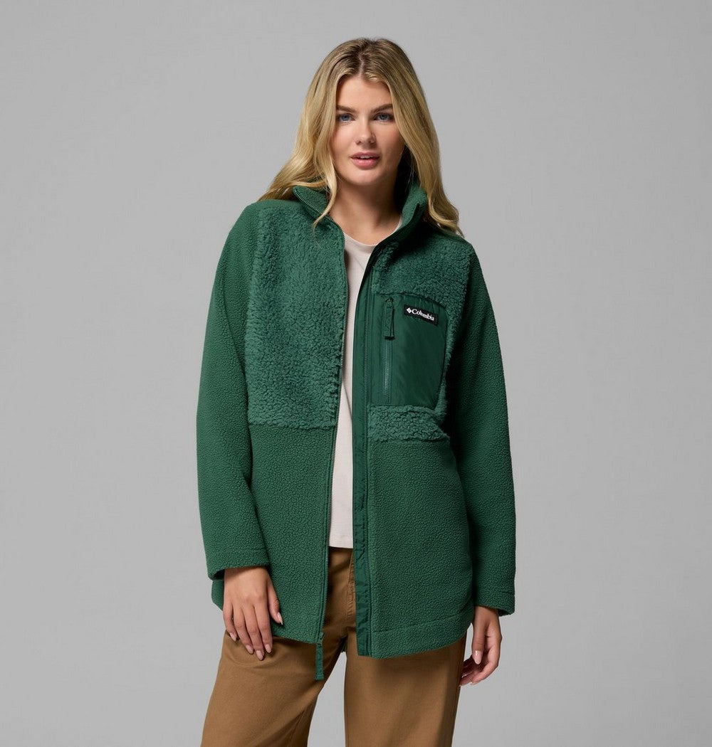 Women's Long Sherpa Full-Zip Fleece Jacket