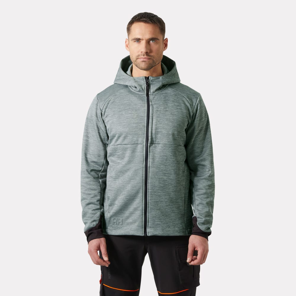 Men's Hooded Midlayer Work Jacket - Gray