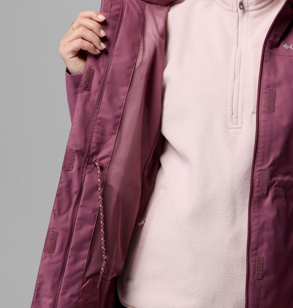 Women's Long Waterproof Rain Jacket - Mauve