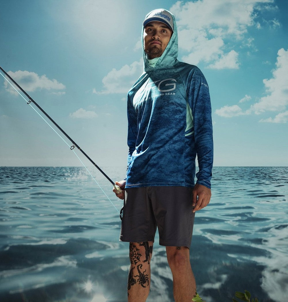 Men's Ventilated UPF 50 Sun Hoodie - Teal