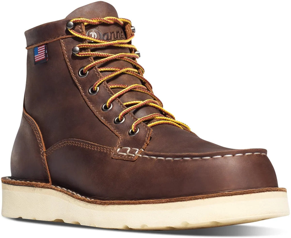 Men's 6-Inch Moc Toe Leather Work Boot - Brown