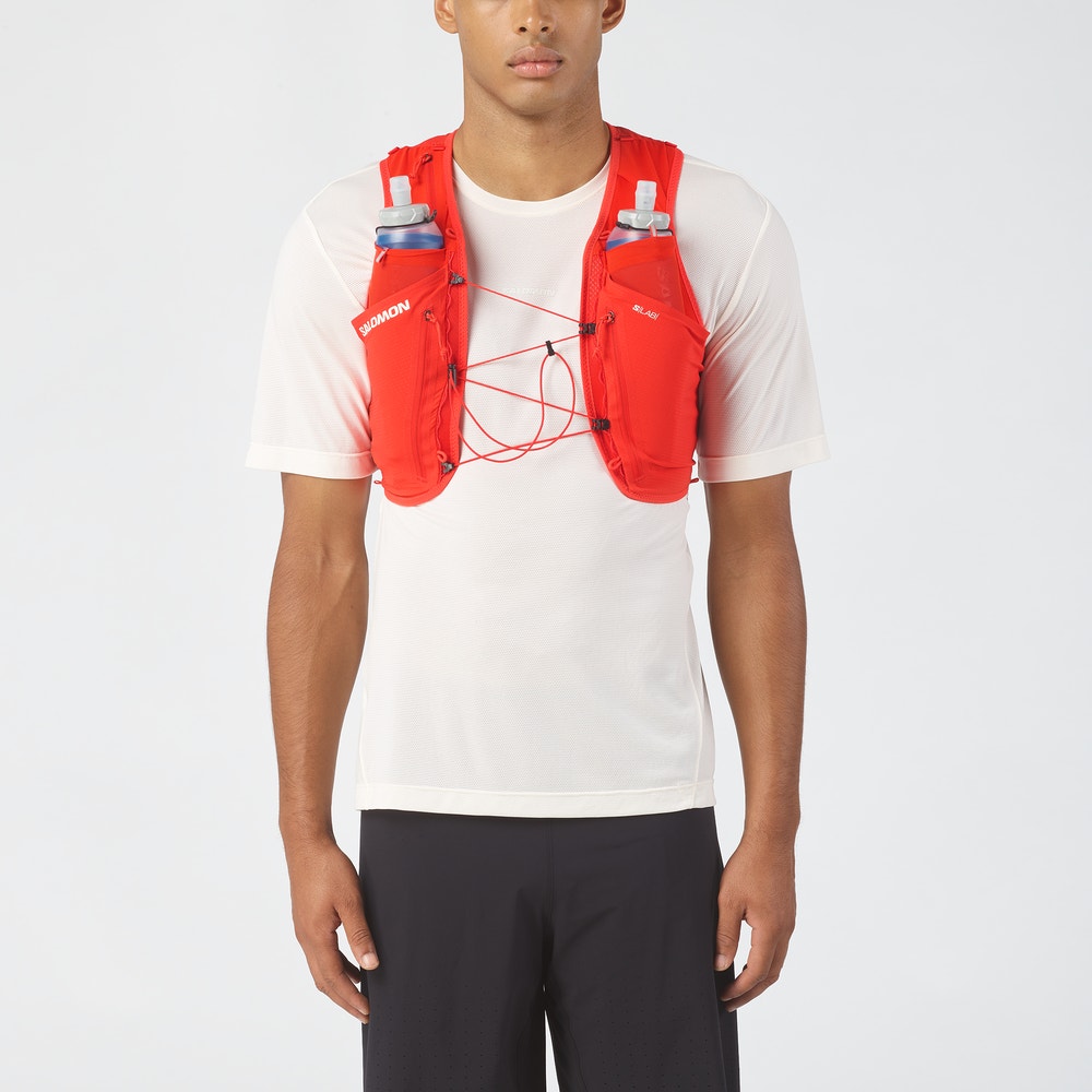 Running Hydration Vest With Flasks - Red/Black