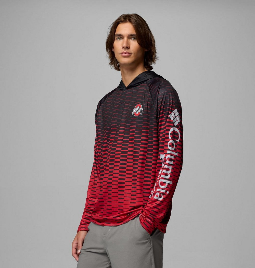 Men's UPF 50 Fishing Hoodie - Black Red