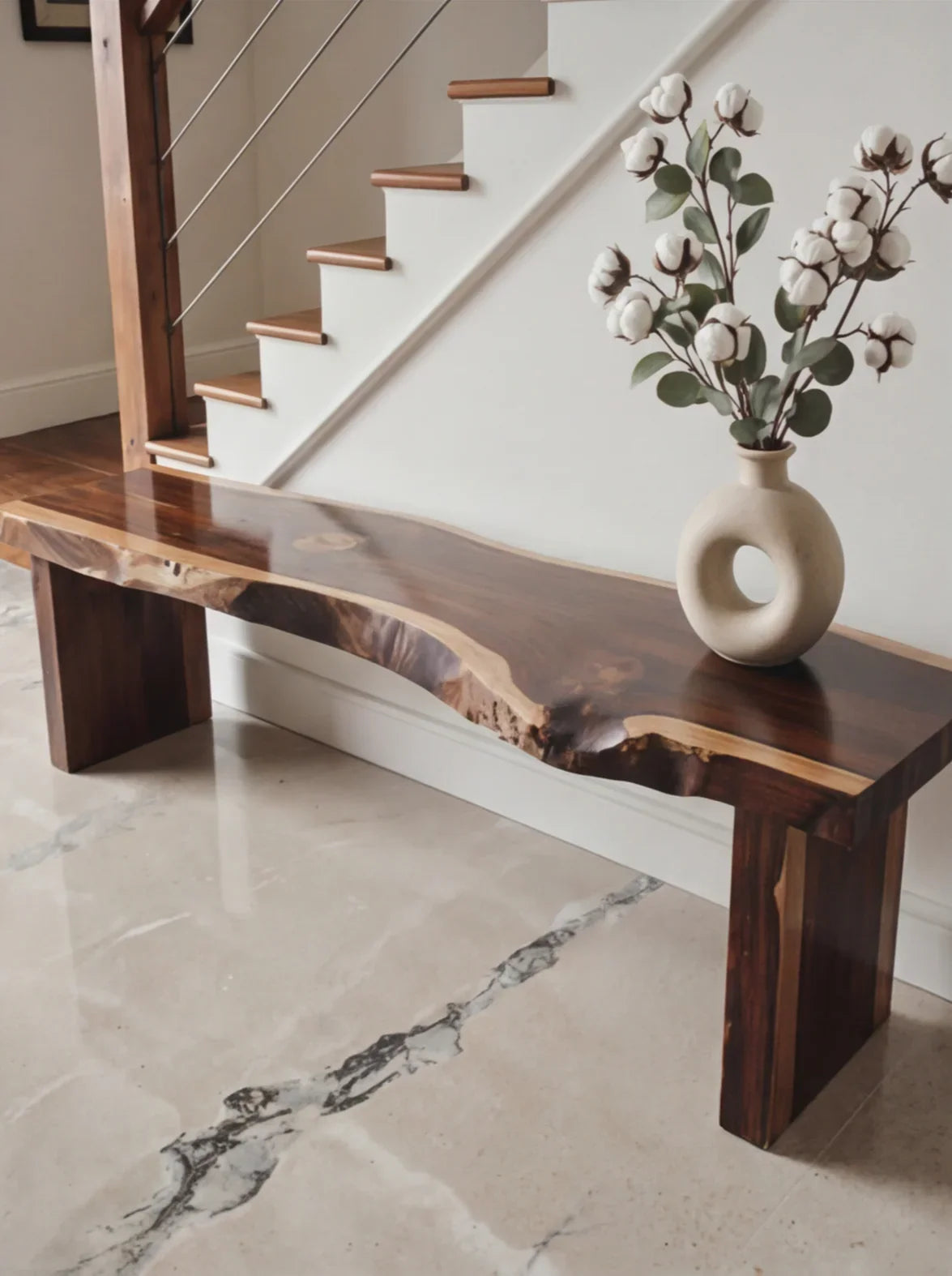 Live Edge Solid Wood Bench