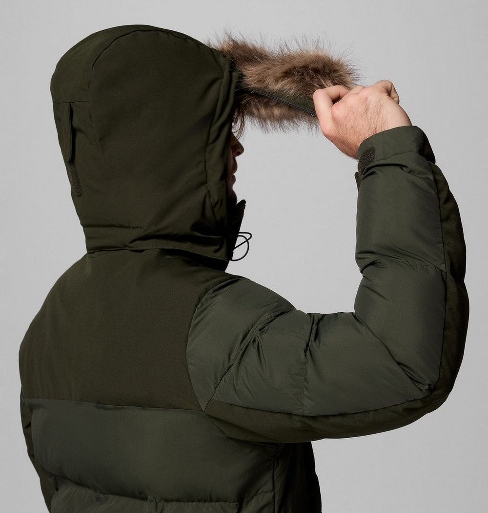 Men's Hooded Insulated Parka - Brown Black