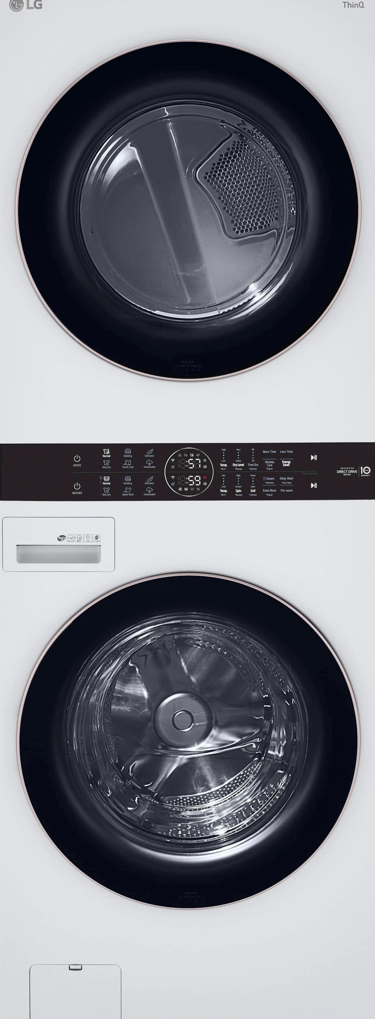 LG WashTower Center Control 4.5 Cu. Ft. Washer And 7.4 Cu. Ft. Electric Dryer - White
