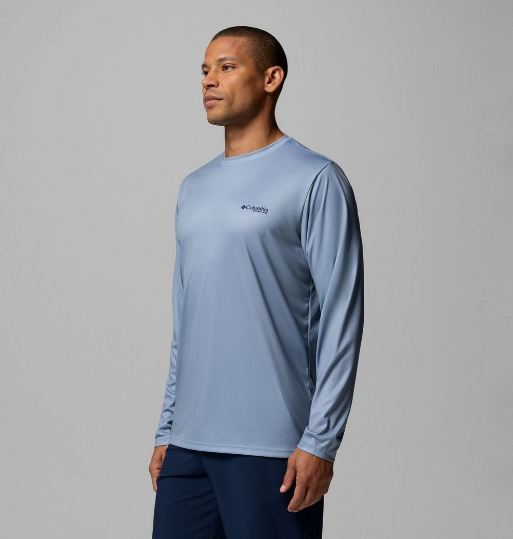 Men's Long Sleeve Fishing Shirt - Blue Navy