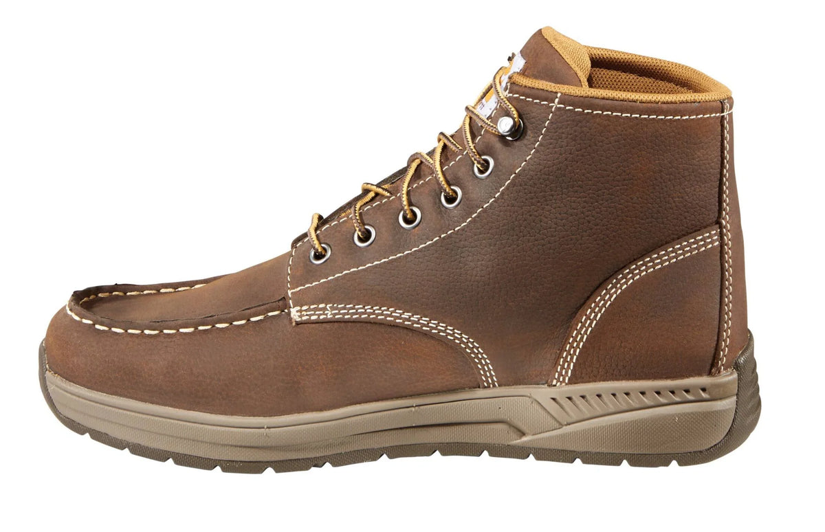 Leather Moc Toe Chukka Work Boot - Dark Brown